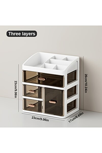 Choice White Cosmetics Storage Box Cosmetics Storage Box Drawer, Large Capacity Dust-proof Skincare Product