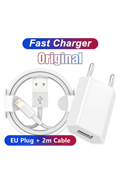 Choice EU Plug - 2m Cable EU Plug USB Fast Charger For iPhone X XR XS 11 12 mini 13 Pro Max 6 6S 7 8 14 Plu