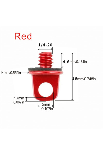 Choice 2 قطعة حمراء 2 قطعة مشبك أمان للكتف برغي معدني 1/4 كاميرا حزام سريع حل...
