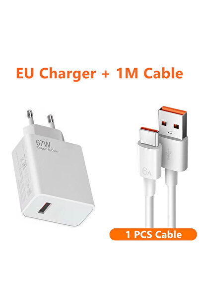 Choice الاتحاد الأوروبي - 1 قطعة 1 متر كابل 6A 67W الاتحاد الأوروبي شاحن حائط...