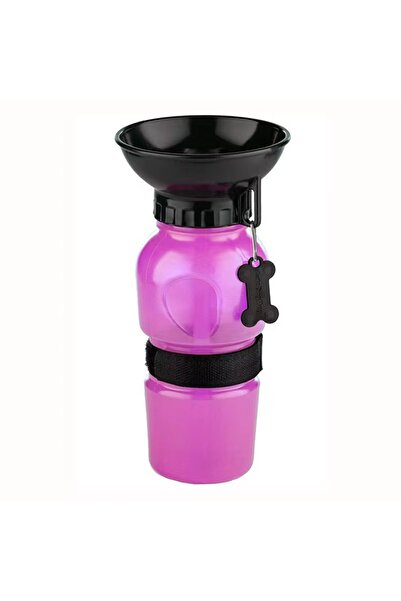 Choice زجاجة مياه محمولة للكلاب الأليفة باللون الوردي سعة 500 مل، كوب مياه كب...