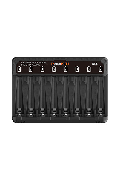 Choice شاحن بطارية NL8 POWERKAN NL8 LED مستقل لـ 8 بطاريات 1.2 فولت Ni-MH/Cd ...