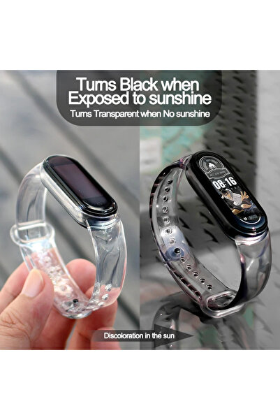 Choice سوار سيليكون شفاف قابل للتغيير لساعات Mi Band 4 و 3، متوفر بألوان مختل...