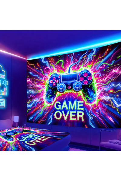 Choice 95x73 سم GT4445 قطعة واحدة من نسيج فلوري للتحكم في الألعاب، نسيج تفاعلي للأشعة فوق البنفسجية، غرفة الرياضات الإلكترونية، الرياضات الإلكترونية