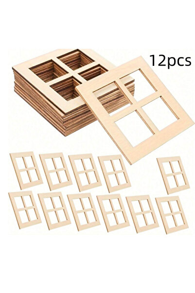 Choice1 12pcs 12/24/36Piece Wooden Miniature Window Set (2.76 x 2.76 in) Mini...