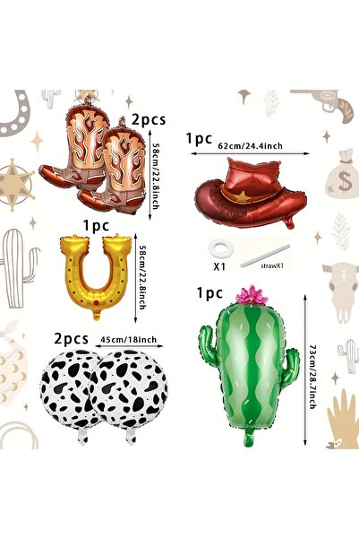 Choice بالونات حفلات غربية أخرى مكونة من 7 قطع، بالونات على شكل حدوة حصان، با...
