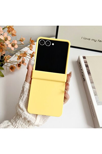 Choice جراب هاتف Galaxy Z Flip7 أصفر بلون الدوبامين غير اللامع لهاتف Z Flip 7...