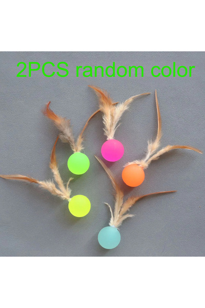 Choice قطعتان من الألوان العشوائية، قطعتان من الألوان العشوائية، لعبة كرات مطاطية مضحكة للقطط، كرات تفاعلية، مستلزمات الحيوانات الأليفة، جلد