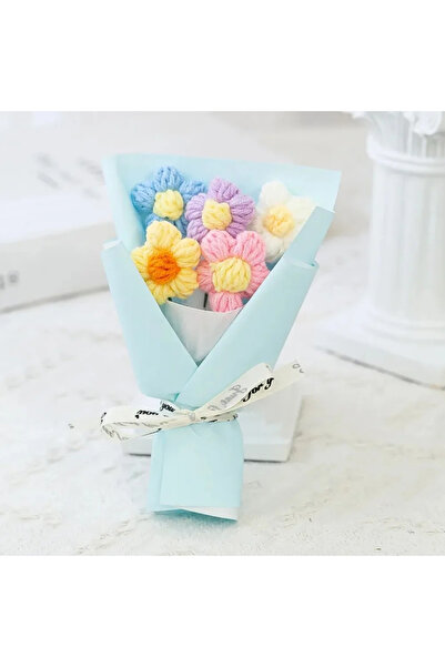 Choice باقات زرقاء صغيرة من زهور التريكو الإبداعية، زخارف نباتية، إكسسوارات ص...