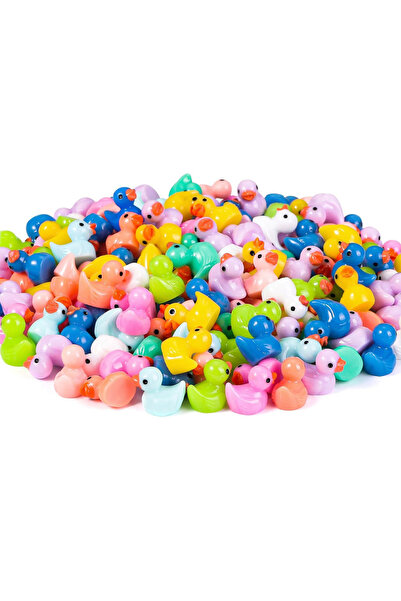 Choice 200 قطعة من ألوان مختلطة 50/100/200 قطعة من تماثيل البط الصغيرة المصنوعة من الراتينج والحلي والديكورات الحيوانية الصفراء