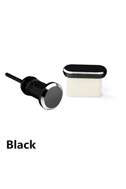 Choice قابس أسود مضاد للغبار من النوع C ومنفذ شحن الهاتف ومقبس سماعة رأس 3.5 ...