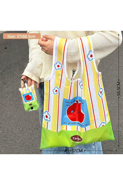 Choice حقيبة تسوق لطيفة، حقيبة صديقة للبيئة، قابلة للطي وسهلة الحمل، سعة كبيرة.