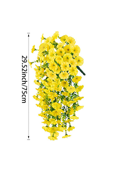 Choice قطعة واحدة من نباتات الصباح الاصطناعية الصفراء المعلقة على الحائط، نبا...