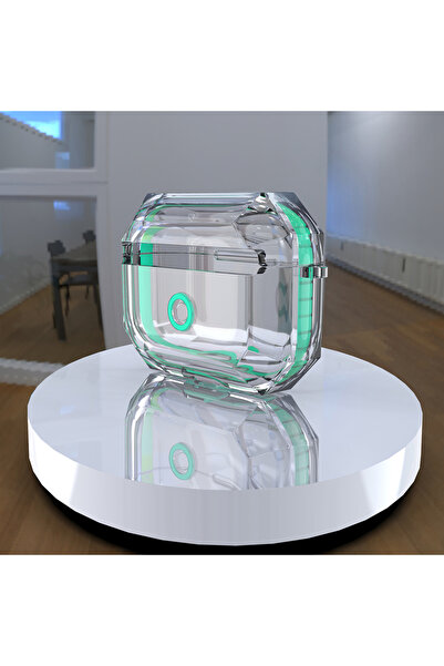 Choice جراب سماعات أذن شفاف أخضر اللون لسماعات AirPods Pro 2، جراب شفاف مقاوم للغبار