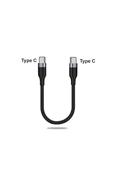 Choice كابل بيانات أسود بطول 0.25 متر من نوع C إلى C بطول 9.84 بوصة، كابل بيا...