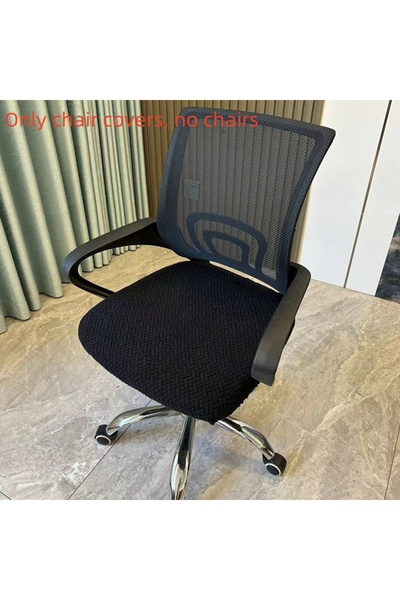 Choice غطاء كرسي مكتب أسود قطعة واحدة، مقعد كرسي كمبيوتر قابل للتمدد وقابل لل...