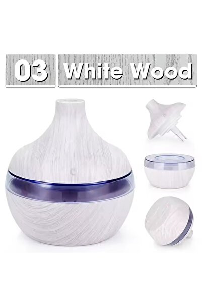 Choice جهاز ترطيب الهواء المحمول الصغير White Wood 03 بمنفذ USB لسطح المكتب المنزلي، مرطب ضباب الهواء الصامت، مجفف الهواء Hu