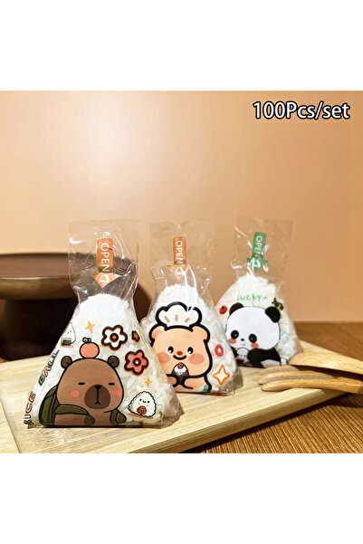 Choice 100 قطعة من الكرتون الجميل لحقيبة تعبئة كرات الأرز المثلثة نوري أونيغيري السوشي حقيبة صنع السوشي ...