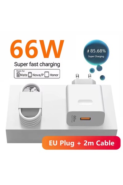 Choice EU Plug - 2m Cable 66W Super Fast Charger For Mate 40 50 P50 P60 Nova ...