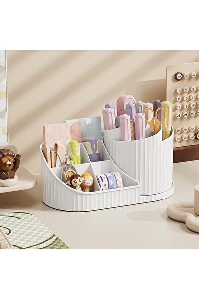 Choice منظم مكياج دوار أبيض - متعدد الاستخدامات مقاوم للغبار لأحمر الشفاه وال...