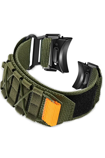 Choice Galaxy 7 6 5 4 44mm Green Black No Gaps Strap for Samsung Galaxy Watch...