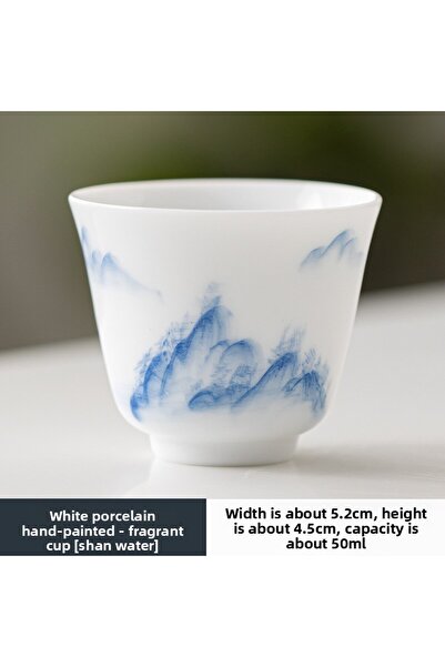 Choice <200 مل B تحت التزجيج كوب شاي من البورسلين الأبيض المطلي يدويًا كوب شا...