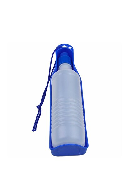 Choice زجاجة مياه محمولة للكلاب الأليفة زرقاء اللون سعة 250 مل، كوب سفر، موزع طعام خارجي، وعاء شرب، مستلزمات الحيوانات الأليفة