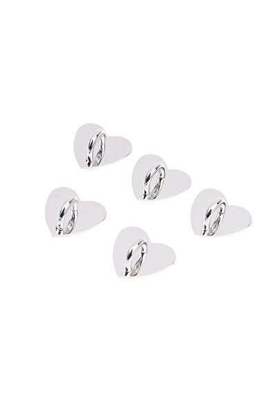 Vikefon Silver 5 PCS 1PC MIni Creative Heart-shaped Mobile Phone Holder Finge...