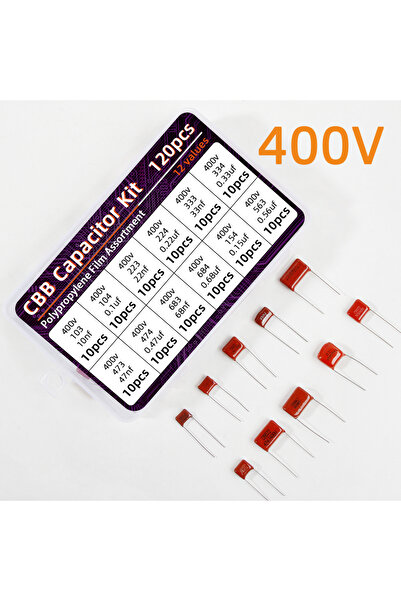 Choice 630V Kit 120pcs CBB Capacitor Assortment Kit Metallized Polypropylene Film Capacitors