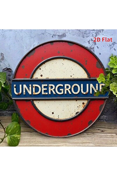 HELLOYOUNG 20x20cm TYA12309 2D London Underground Vintage Metal Sign -Unique Decor for Home, Backyard - Perfect