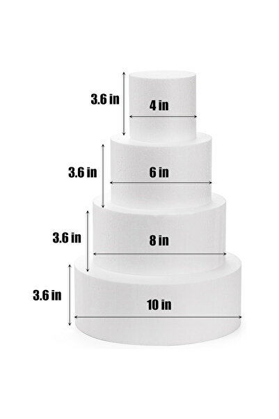 Choice قالب خبز رغوي دائري مكون من 4 طبقات، مقاس 8 بوصات، قطعة واحدة، أبيض، 4/6/8/10 بوصات، طرف اصطناعي أبيض