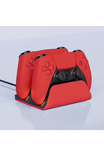 Choice قاعدة شحن سريعة باللون الأحمر لوحدات تحكم PS5 ومحطة شحن لاسلكية مزدوجة...