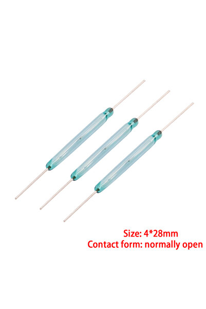 Si Tai&SH 10Pcs 4*28mm Magnetic Reed Switch Sensor Normally Open DIY Green Glass 4x28MM NO Original Contact...