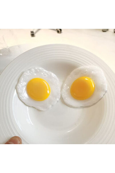 Choice قطعتان من ديكور محاكاة البيض المقلي، بيض مقلي مزيف، زينة منزلية، طعام ...