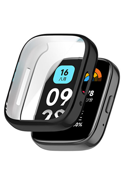 Choice جراب سيليكون ناعم أسود من مادة TPU لساعة Redmi Watch 3 Active 3 Lite ا...