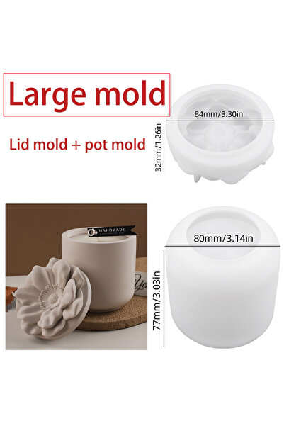 Choice3 مجموعة قوالب كبيرة من قوالب السيليكون الخرسانية لجرة الشموع، قالب إعا...