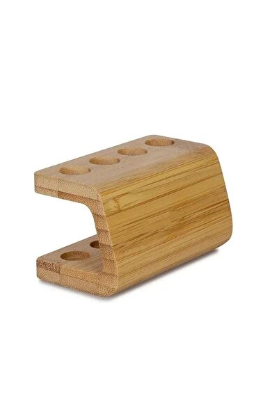 Choice 4 holes Mini Multi-slots Bamboo Stand For Toothbrush Head Space Saving...