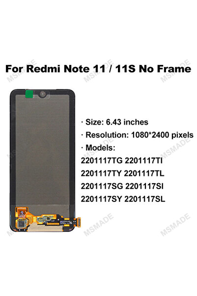 Choice7 شاشة AMOLED بدون إطار لهاتف Redmi Note 11 و Note 11S (رقم الموديل 220...