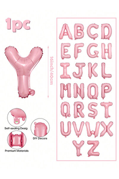 Choice 16INCH Pink letters Y 16 inch pink letter decoration balloon, A-Z alum...
