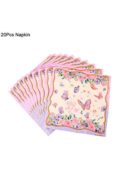 Choice 20pcs napkin Butterfly Disposable Tableware Set Paper Plate Cup Napkin...