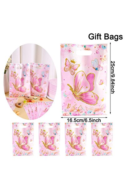 Choice8 ٢٠ قطعة من أكياس هدايا حفلات الفراشات الوردية، ١٠/٢٠/٥٠ قطعة، أكياس ه...