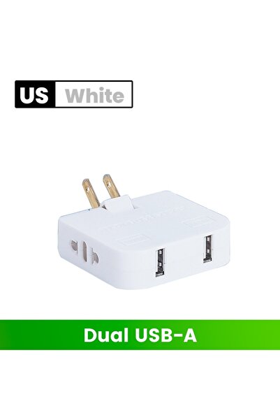 Choice مقبس تمديد سفر قابل للدوران 180 درجة أمريكي أبيض، محول طاقة عالمي 3 في...