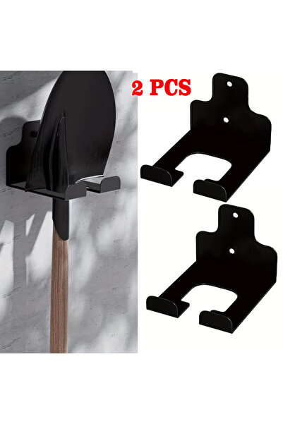 Choice أسود - قطعتان من حاملات أدوات قص الأعشاب الضارة، منظم جداري للمرآب، حامل أدوات قص الأعشاب، ثقيل - D