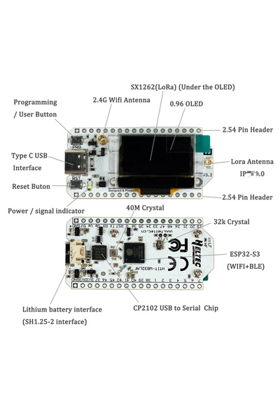 Choice 868MHz 2Sets Heltec LoRa32 V3 IoT Dev board ESP32-S3 SX1262 0.96" OLED 863MHZ~928MHZ LoRa Module for