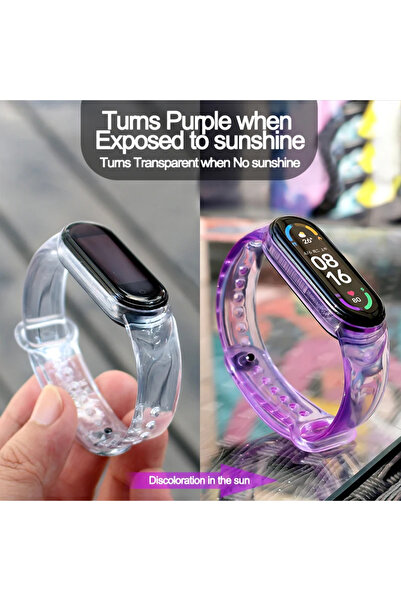 Choice سوار Mi Band 4 3 بلون أرجواني متغير اللون لسوار Xiaomi Mi Band 7 6 5 4...