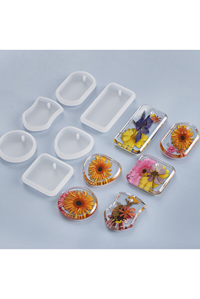 Choice مجموعة من 6 قطع 1/6/10 قطع من قوالب السيليكون لسلاسل المفاتيح والقلادا...