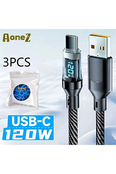 Choice 2m 3PCS 120W A-C 3PCS Energy Efficient Charger Cable 60 120W with LED ...