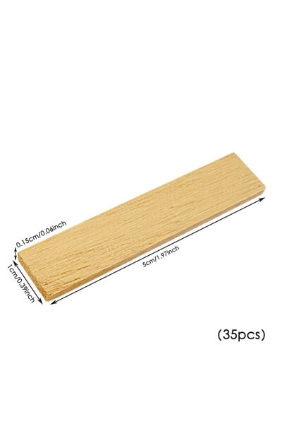 Choice TT2314653 35Pcs Bamboo Rods Wood Sticks Rectangle Unfinished Building Model Handwork 5*1CM