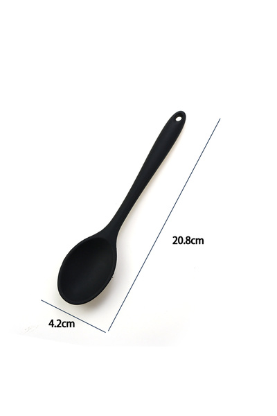 Choice M F Black For Better Life 1Pc Soft Silicone Spoon Stirring Long Handle Tableware Cooking Utensils L