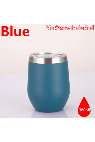 Choice كوب نبيذ أزرق 360 مل من الفولاذ المقاوم للصدأ على شكل قشر البيض معزول ...